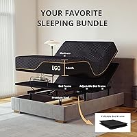 Vista 40 de EGOHOME - Base de cama ajustable individual XL y colchón de espuma viscoelástica de 14 pulgadas, base de cama ajustable con control remoto