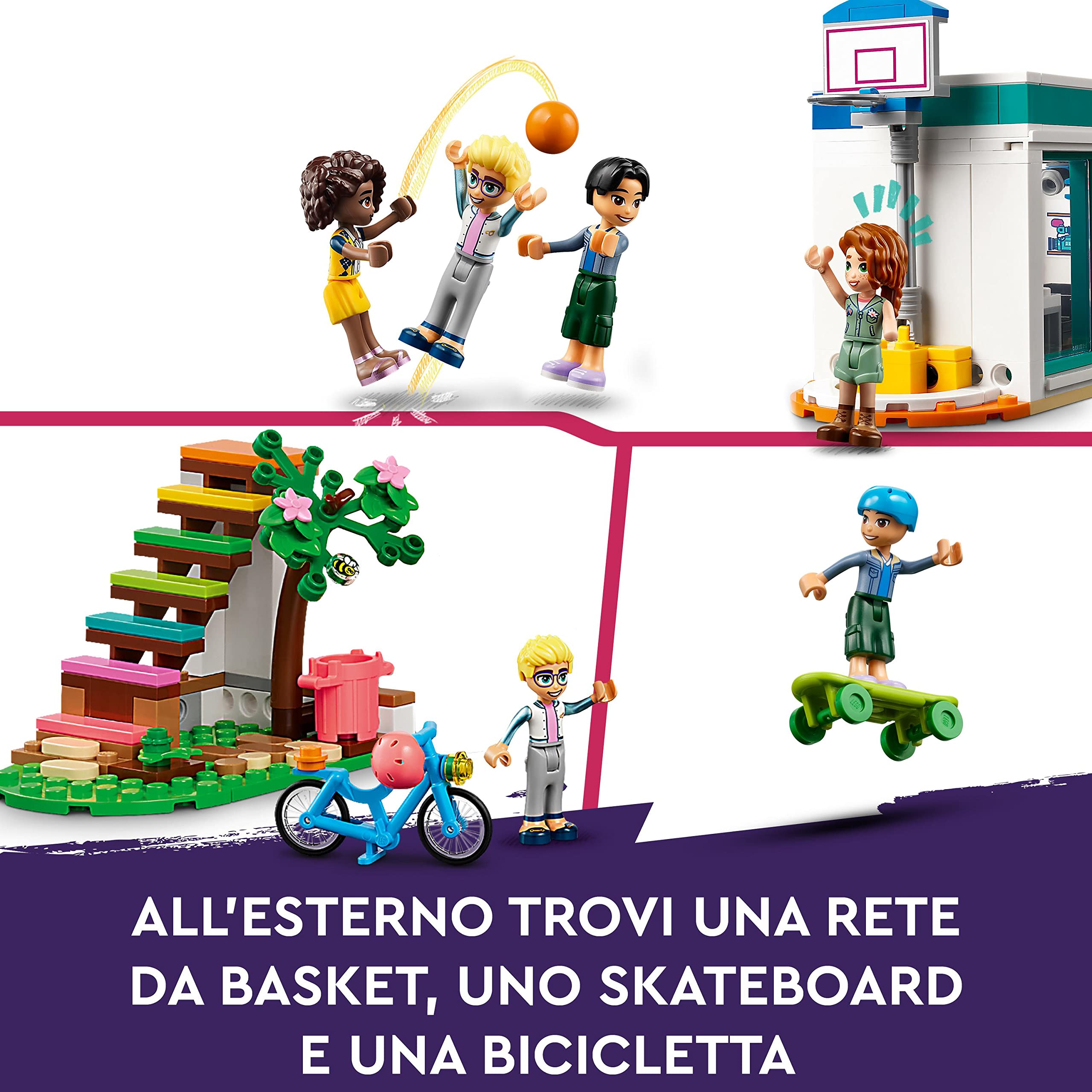 LEGO Friends La Scuola Internazionale di Heartlake City, Giochi per Bambine e Bambini da 8 Anni con Edificio Modulare, 5 Mini Bamboline, Personaggi 2023 e Accessori, Idee Regalo di Compleanno 41731