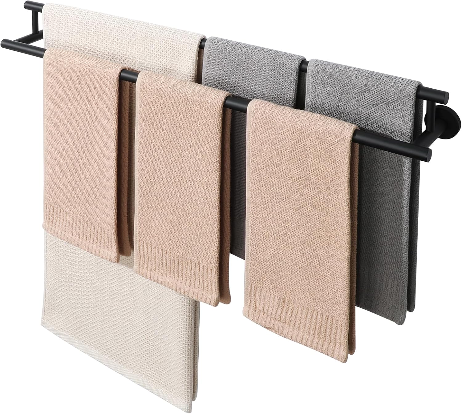 Alise Double Bath Towel Bars Towel Racks for Bathroom Lavatory,Wall Mount Towel Holder SUS304 Stainless Steel Towel Hanger Rail 28 Inch,GYT6902-700-B Matte Black