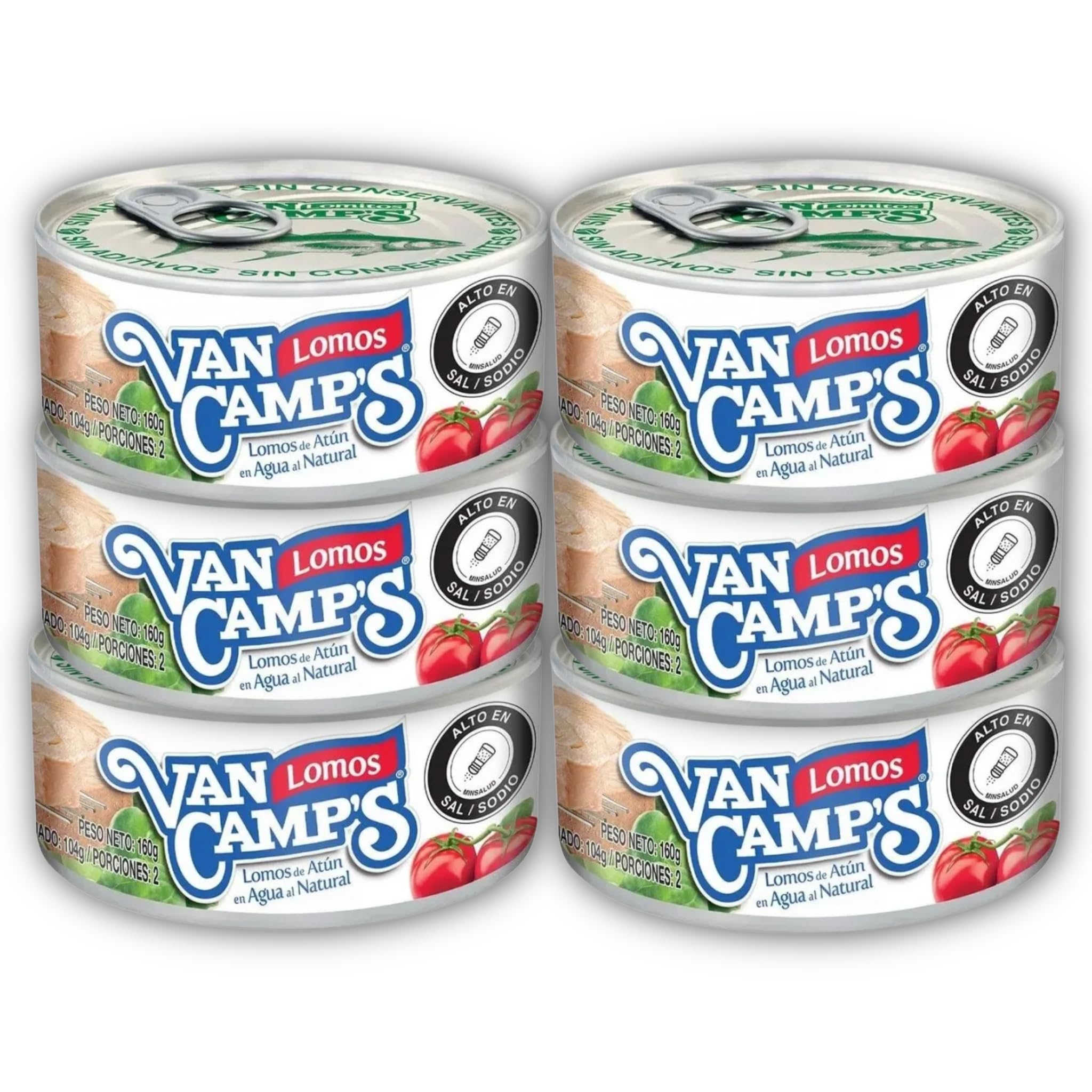 Lomos de Atún en Agua al natural - Tuna Loins in Water, Natural x 160gr - 5.64 Oz - Pack of 6 - Despensa Colombiana