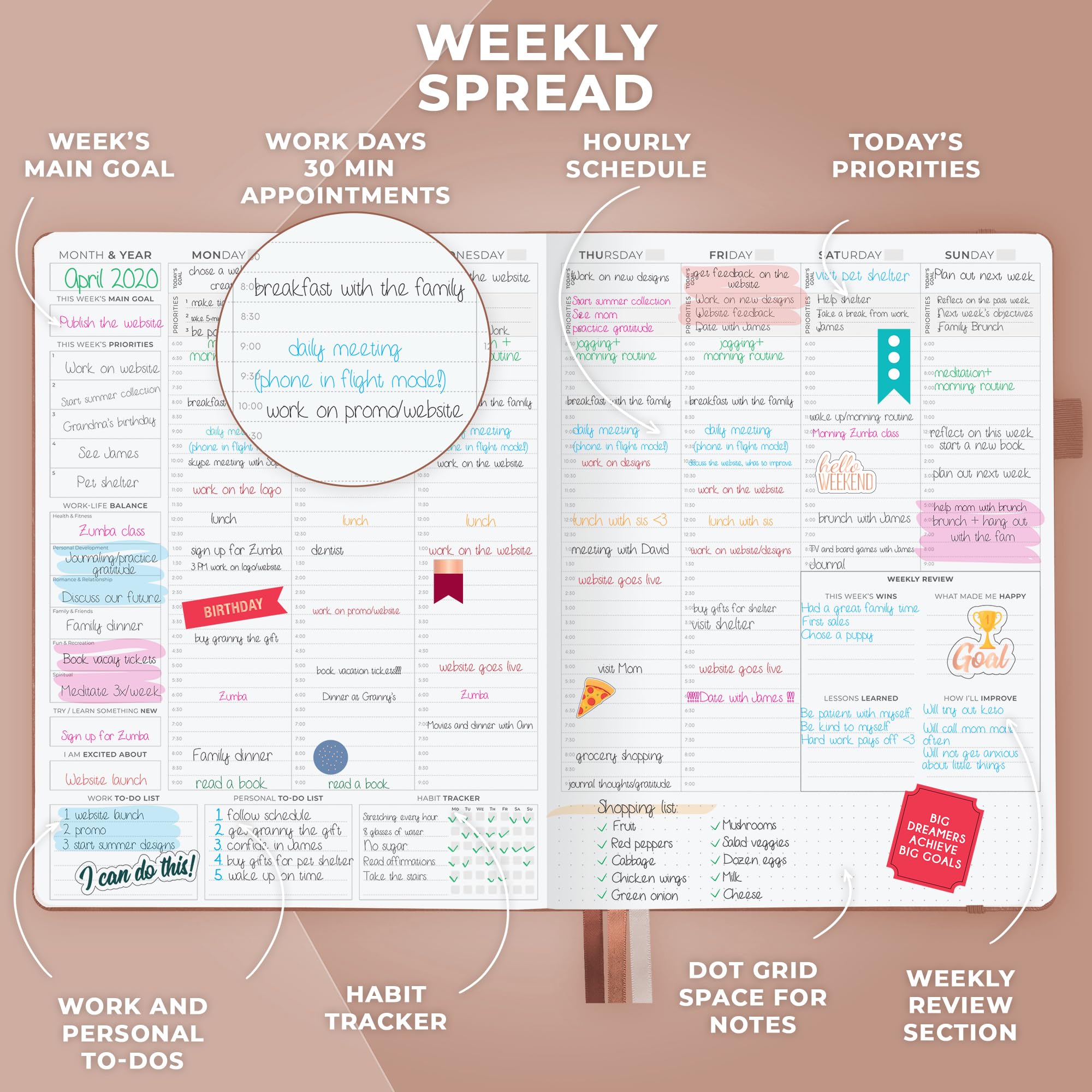 Snapklik.com : Clever Fox Planner PRO Schedule Undated Weekly & Monthly ...
