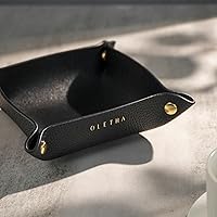 Vista 6 de OLETHA Bandeja de valet pequeña plegable - Organizador estético para escritorio para el hogar, la oficina y viajes - Recipiente portátil para Negro