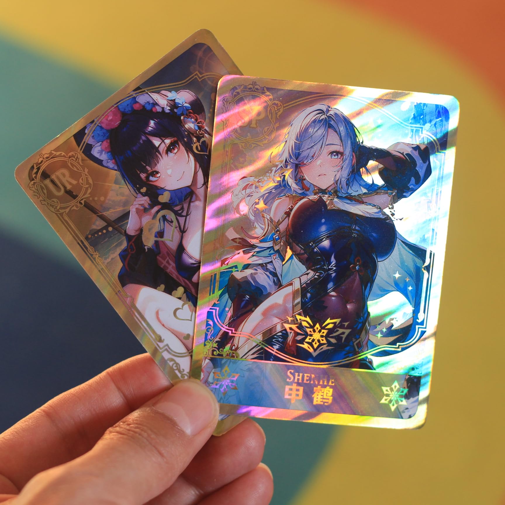 fuxi 55Pcs TCG Deck Cards, Goddess Story Card Holographic Golden Letter All Shiny Swimwear Girl Collection Card