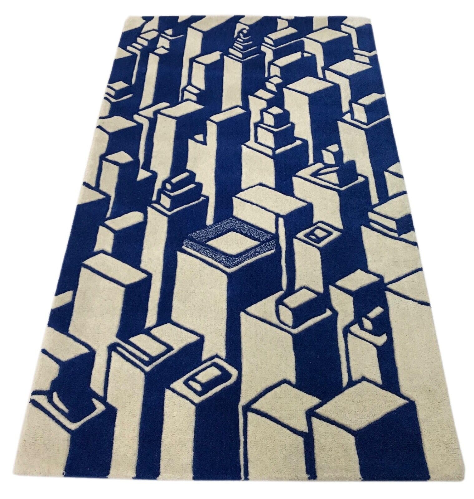 Tapis en laine multicolore fait main haut de gamme 70 x 140 cm CD1