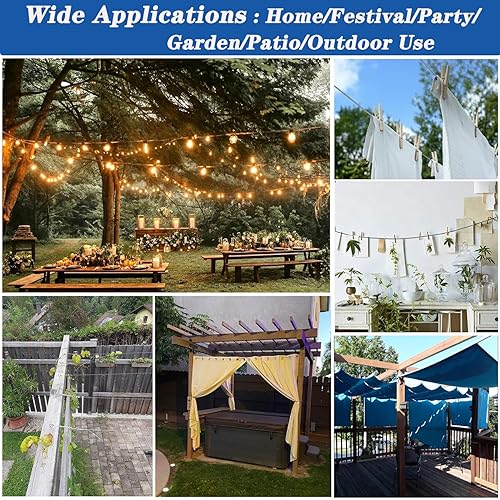 Miniatura 7 de Cable de acero inoxidable de 18 pulgadas, tensores para cables, kit de cuerda de alambre de 100 pies, núcleo de hilo de 7 x 7 pulgadas sobremoldeado