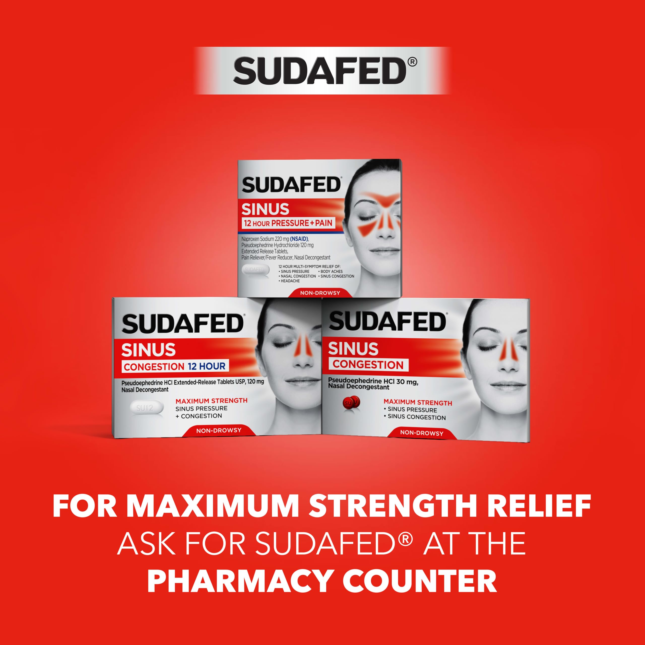 Sudafed PE Sinus Congestion Relief Tablets, 10 mg Phenylephrine HCI, 36 Ct — Amazon image 5