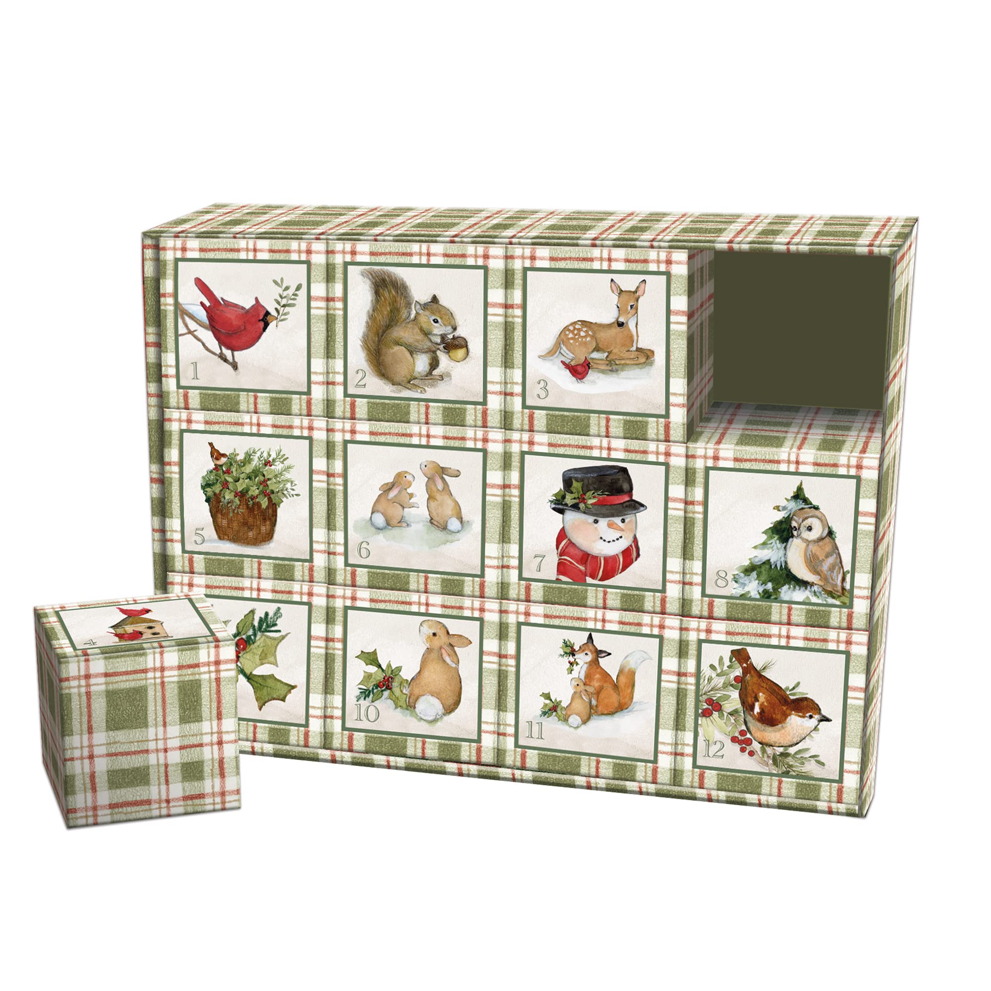 LANG Woodland Snowman 12-Day Advent Calendar Puzzle - 12 Small Puzzles Combine Into One Large Holiday Scene