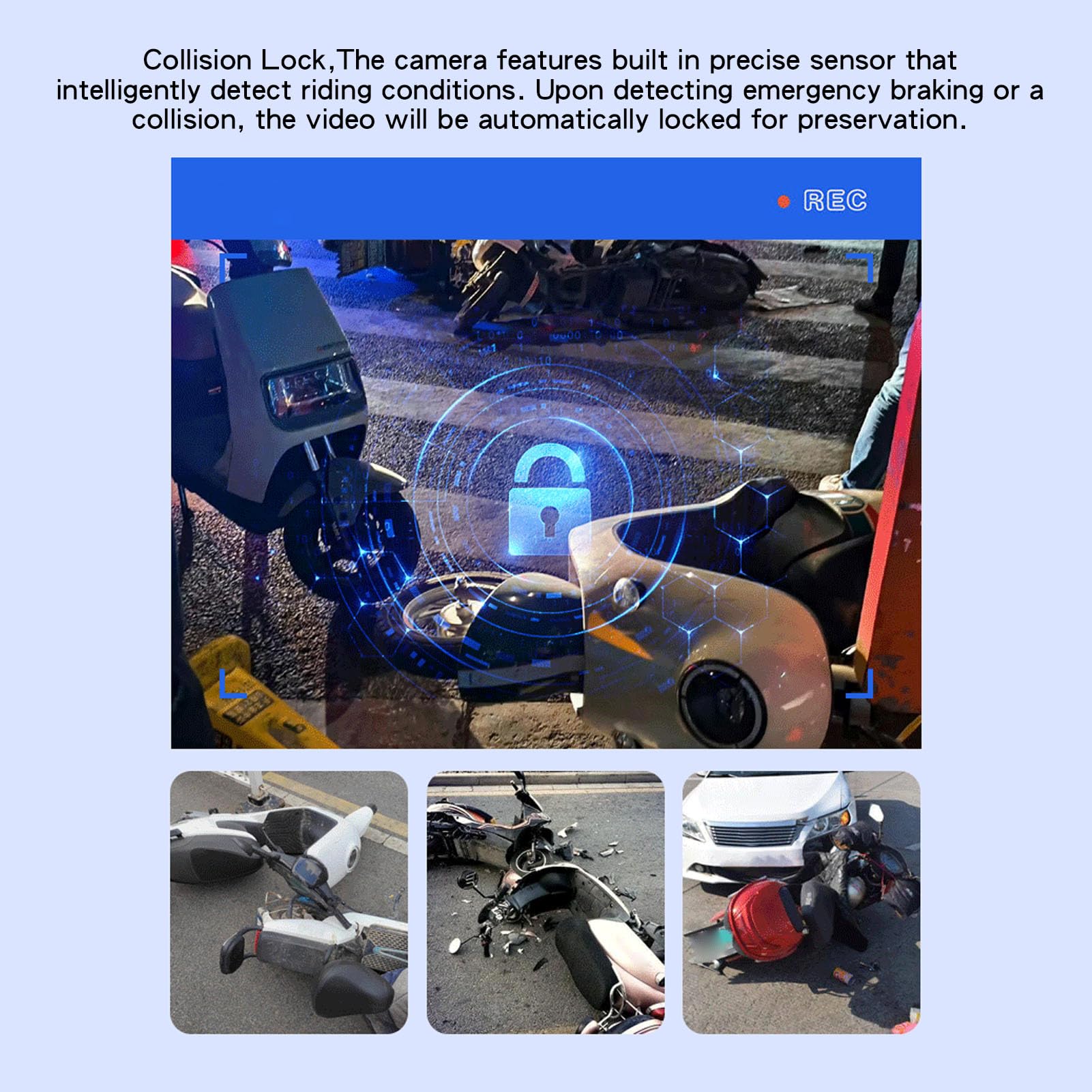 Dpofirs Lusterko Wsteczne Motocykla z kamerą, Szerokokątny Rejestrator Rowerowy 2K HD 140° z aplikacją, do Nagrywania Bezpieczeństwa na Zewnątrz na Kierownicy Motocykla