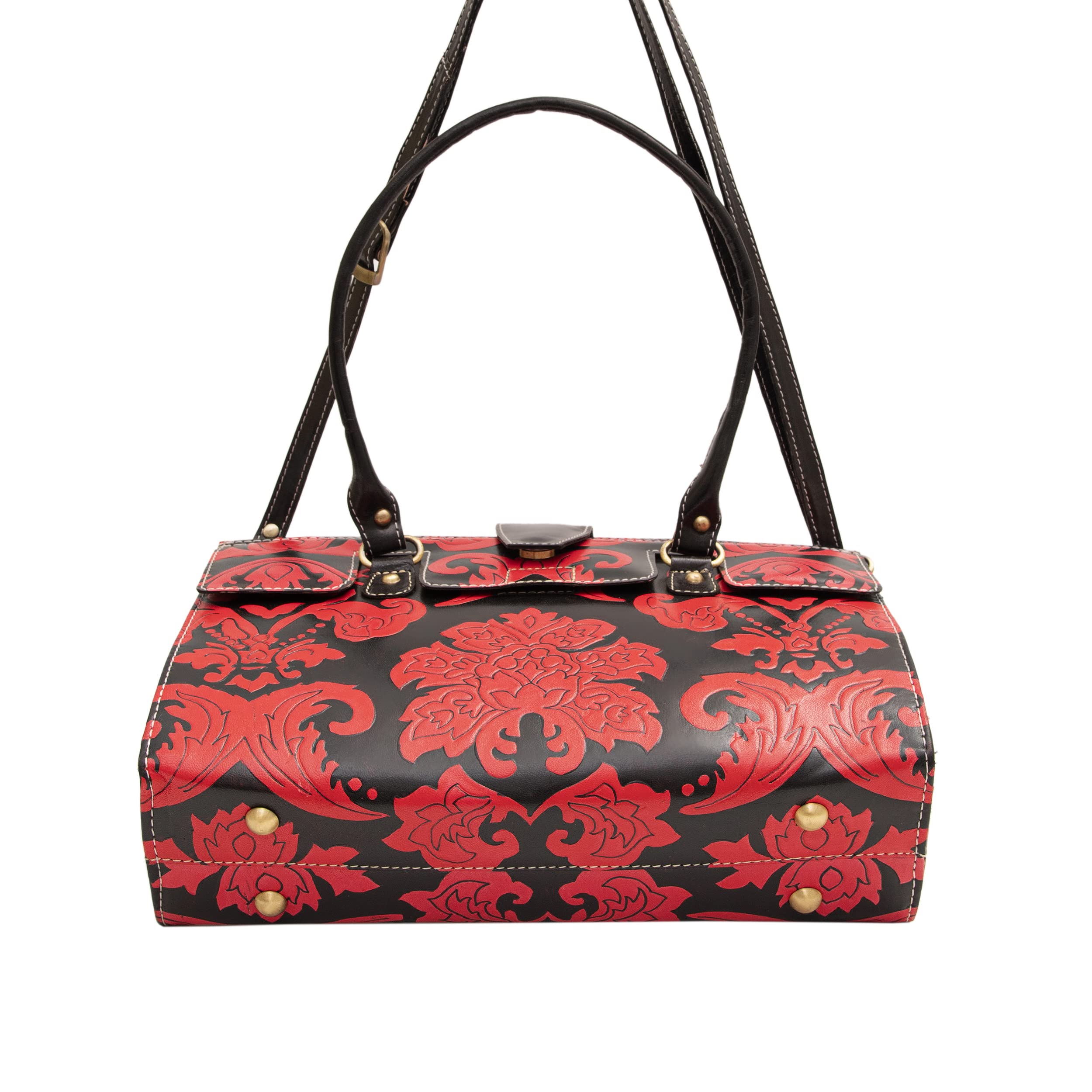 ZINT Shantiniketan Genuine Leather Hand-painted Women's Shoulder Bag - Image 3 thumbnail
