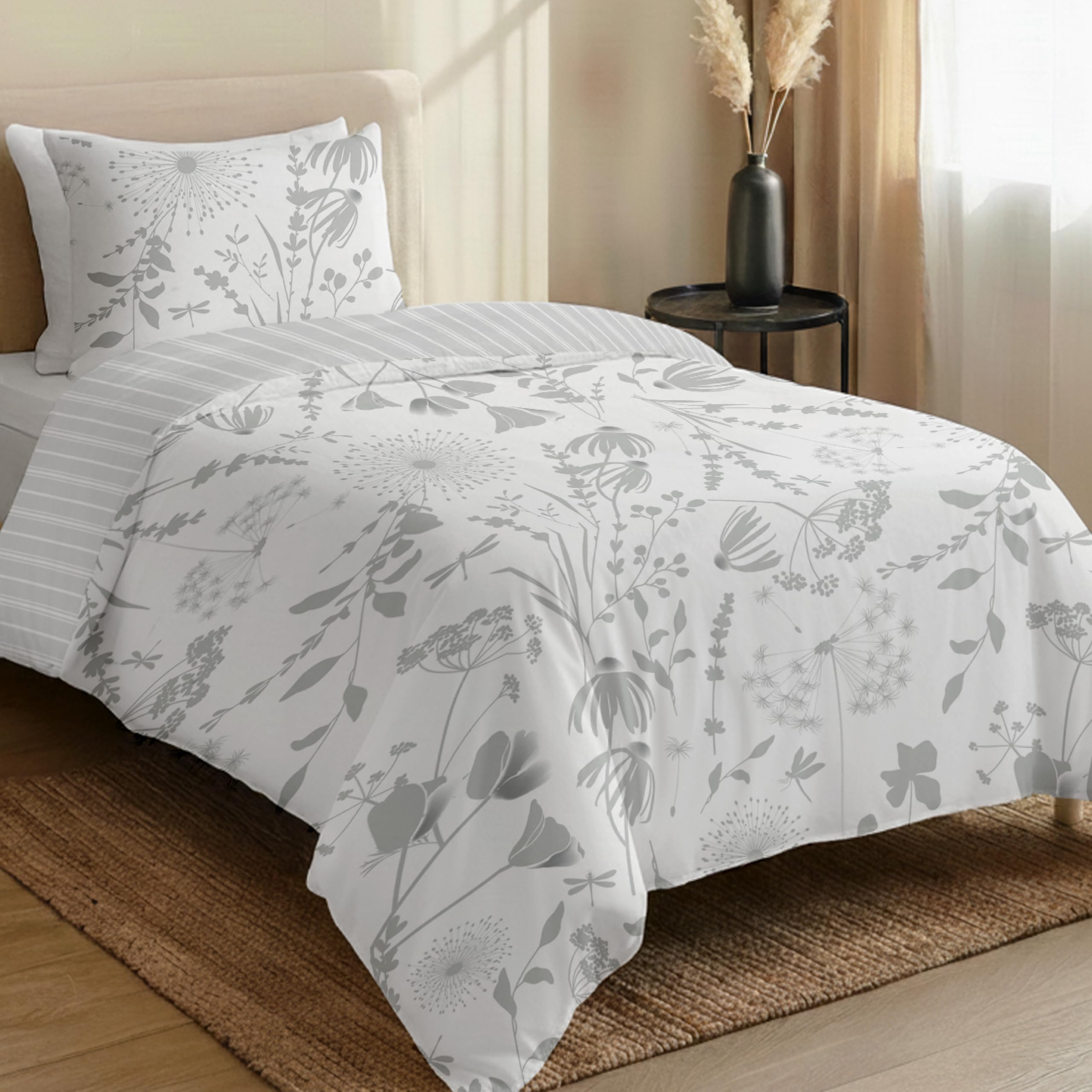 Dreamzie Single Duvet Cover Set - Premium Microfiber Duvet Cover Single (135 x 200 cm) 2 PCs - Ultrasoft Hypoallergenic Reversible Quilt Cover Bedding Set With Zipper Closure
