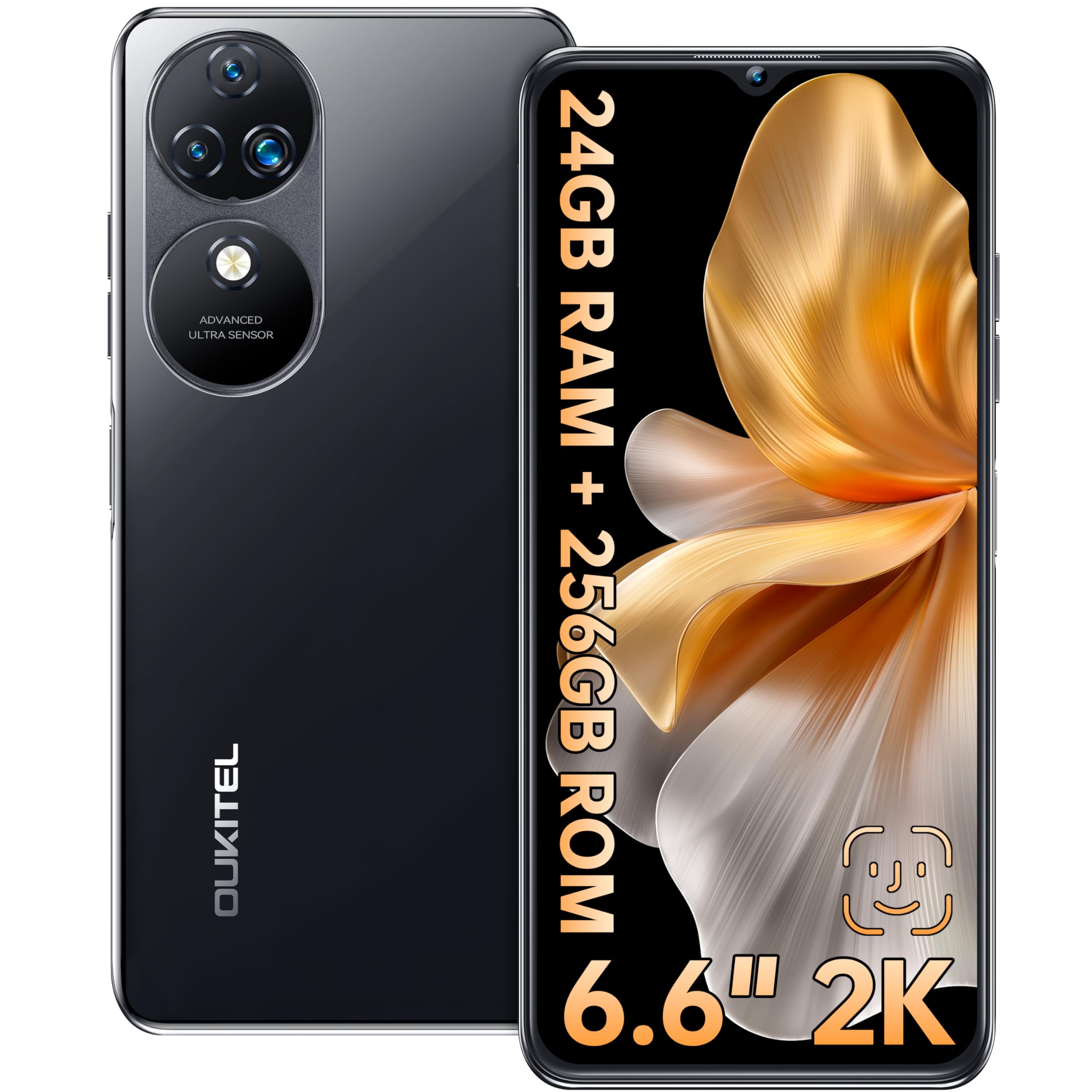 OUKITEL C3 8GB+64GB ブラック 【新品未開封】 Amazon.com: OUKITEL C37 Smartphone, 24GB RAM+256GB ROM, 6.6