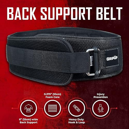 Miniatura 2 de Cinturón de levantamiento de pesas de 6 pulgadas con bloqueo automático curvado y acolchado en la espalda, cinturón de gimnasio para ejercicio de