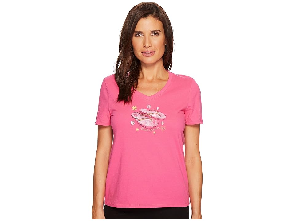 

Life is Good Flip Flop Dreams Sleep Vee (Fiesta Pink) Women's Pajama