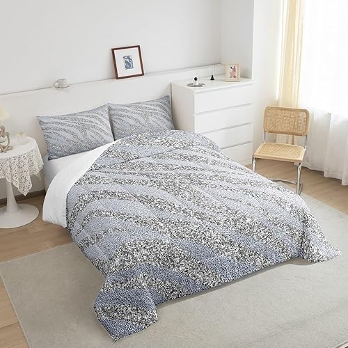 Miniatura 4 de Erosebridal Juego de edredón con estampado de cebra con purpurina, juego de ropa de cama de animales lindos de tamaño Queen, juegos de ropa de cama