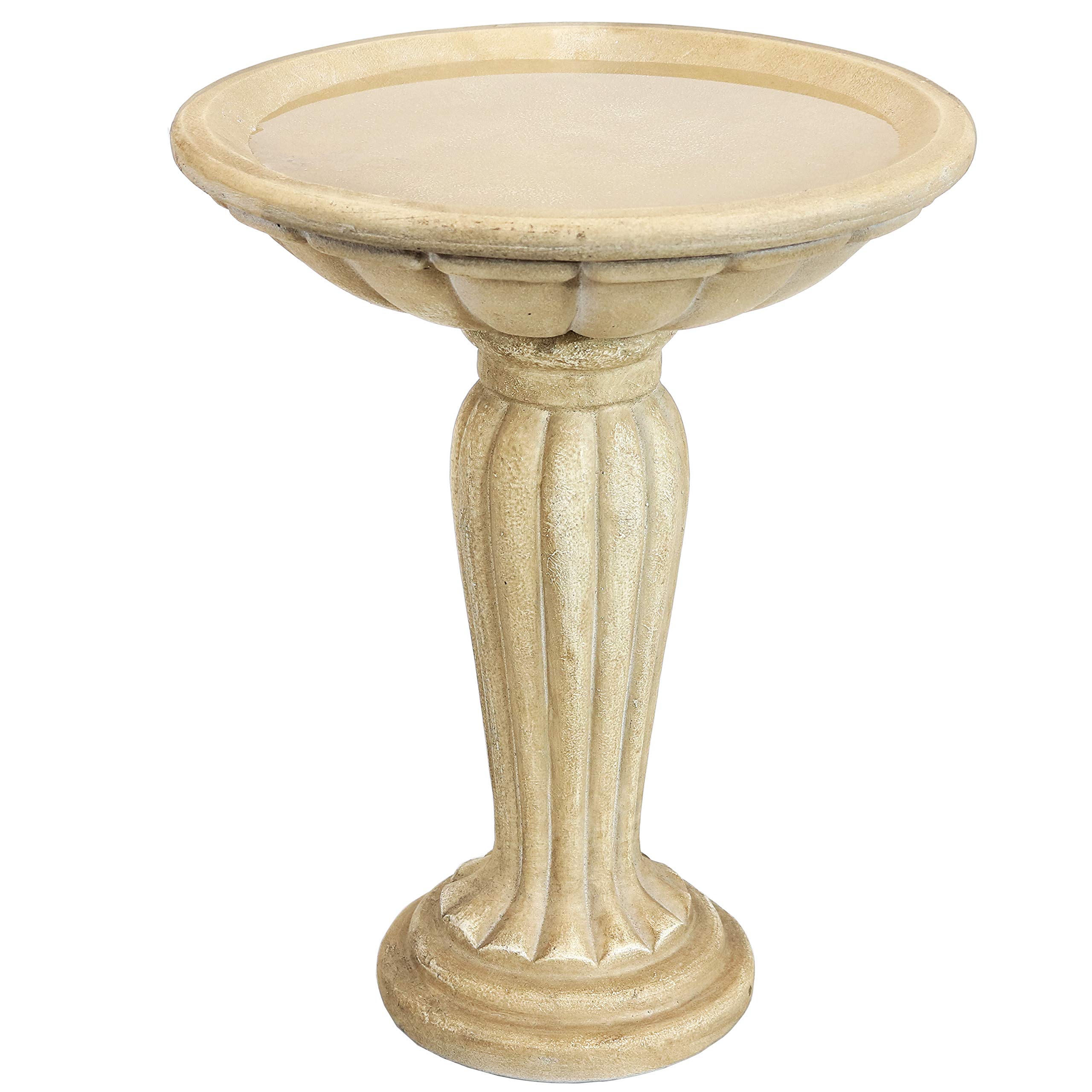 Buy Sunnydaze Grecian Column Outdoor Garden Bird Bath Glass Fiber