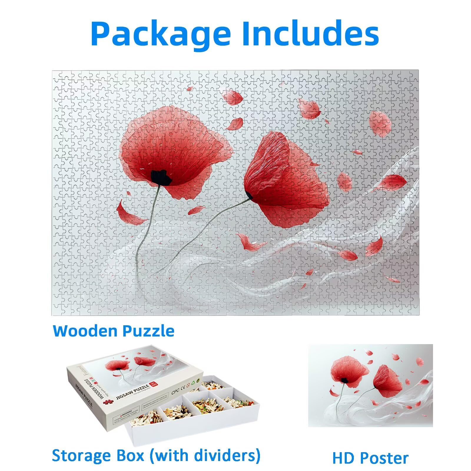 Puzzle Fleur 4000 Pièces Adultes, Puzzle 4000 Pièces pour Adultes et Enfants à Partir de 14 Ans, Pavot Puzzles Bois de Qualité Supérieure avec Une Boîte d'emballage Exquise, Cadeau Femme/Homme, -3197