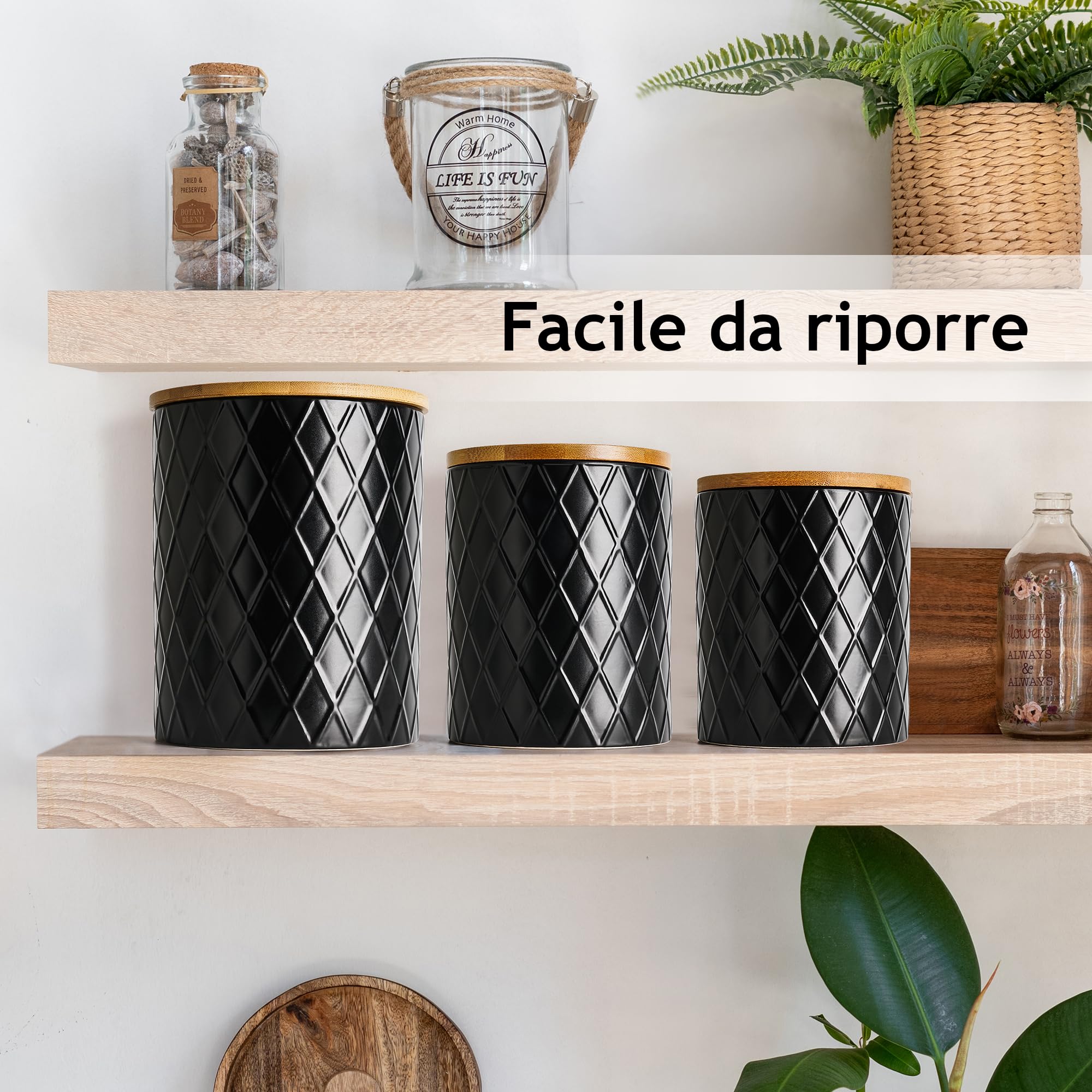 Barattoli Premium in Ceramica per Spezie con Coperchi Sigillati, Utensili da Cuc