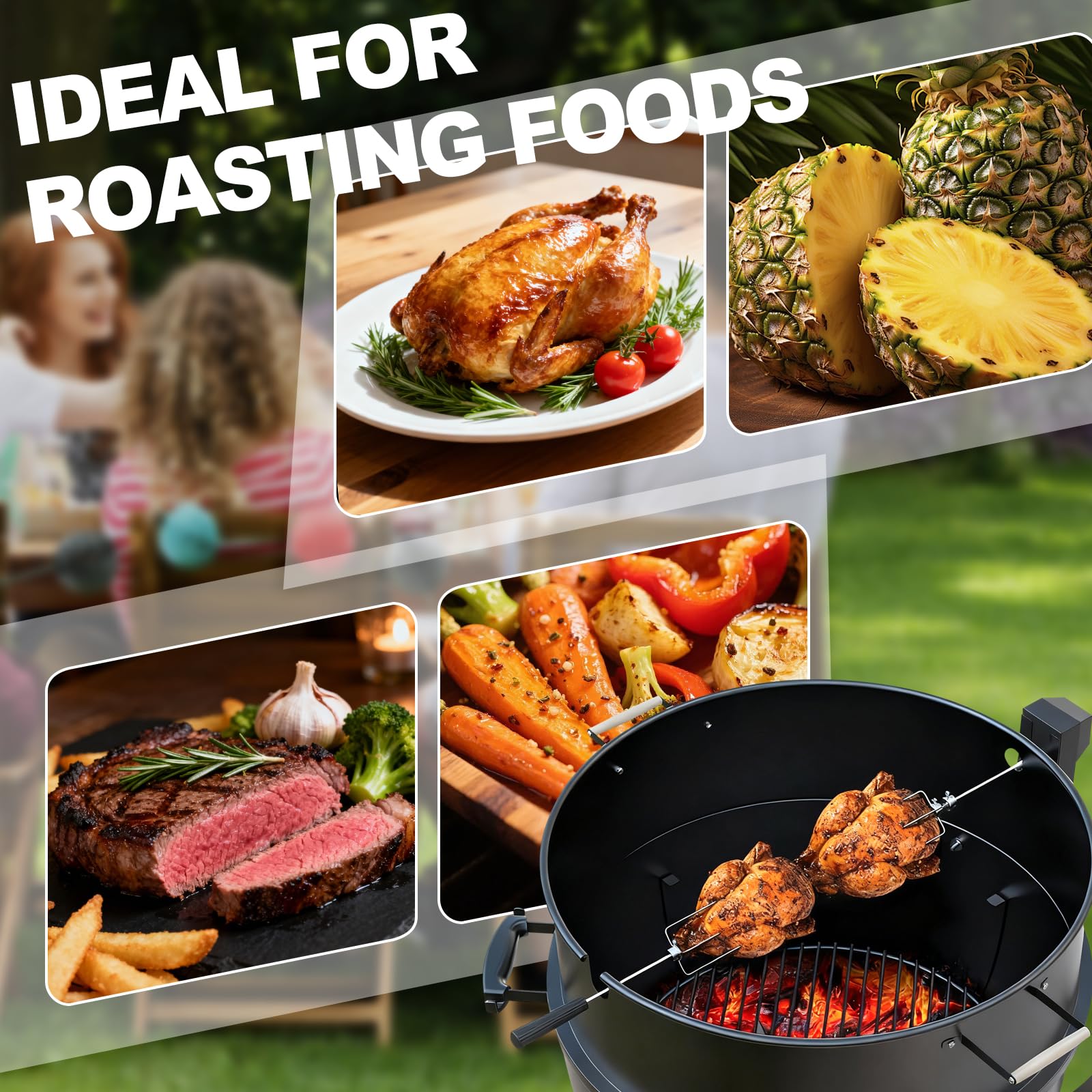 Amazon.co.jp: Rotisserie グリルキット プレミアムチキンロティサリー