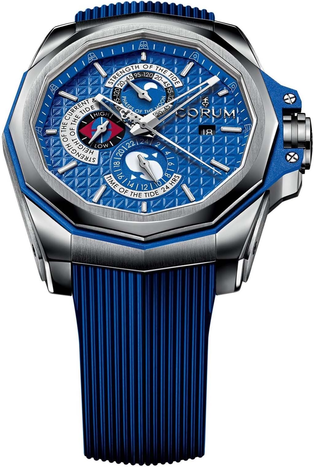 Corum Admiral's Cup Ac-One 45 Tides 277.101.04/F373 AB12 45mm Automatic Titanium Case Blue Rubber Anti-Reflective Sapphire Men's Watch