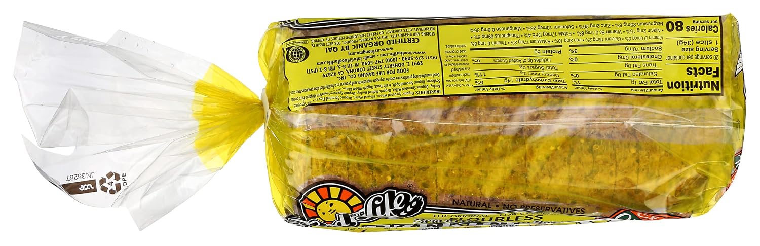 Food For Life Flourless Sprouted Grain Bread, Flax, 24 oz (Frozen)