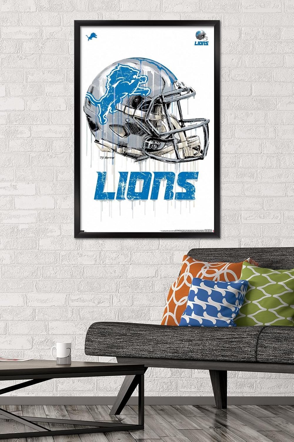 Trends International NFL Detroit Lions - Drip Helmet 20 Wall Poster, 22.375" x 34", Black Framed Version - Image 2