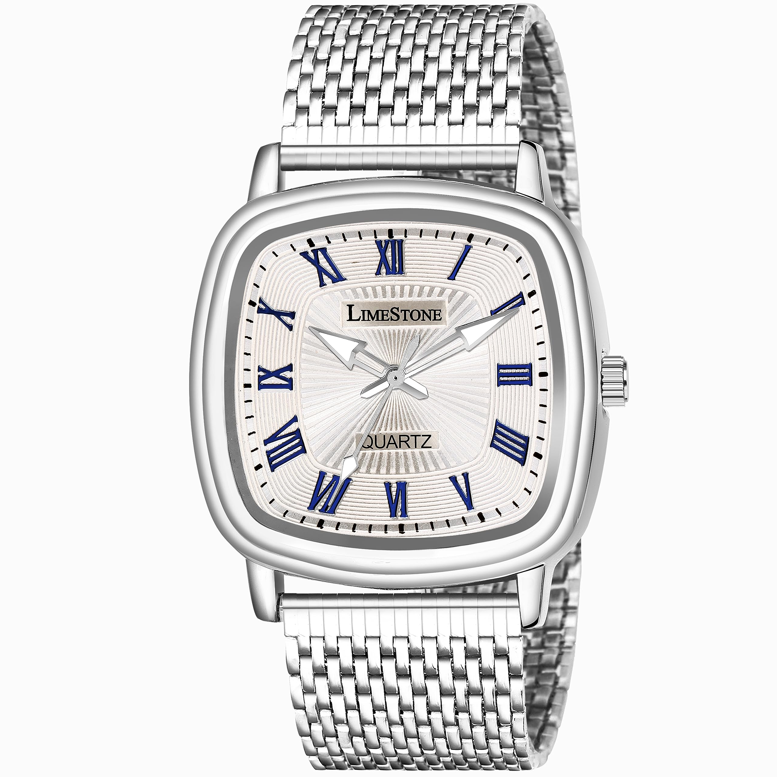 LIMESTONE Classic Classic Series Mesh Chain Stainless Steel Square Quartz Analog Watch - for Men (B0CH4XF7CP) Amazon Price History, Amazon Price Tracker