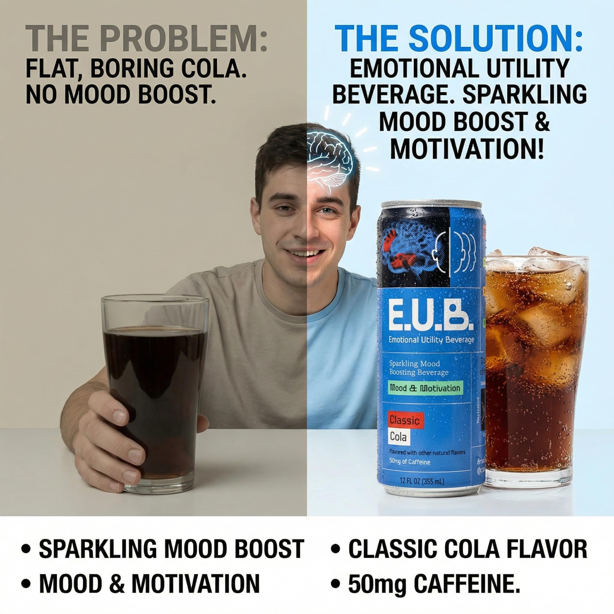 Emotional Utility Beverage, Classic Cola CRV, 12 Ounce