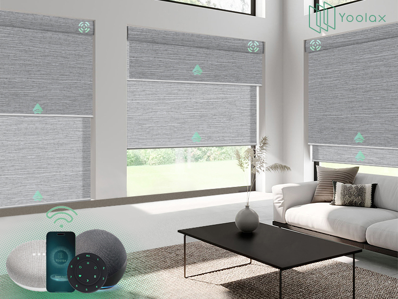 Amazon｜Yoolax 電動 ロールスクリーン ダブルロールカーテン 1台で2