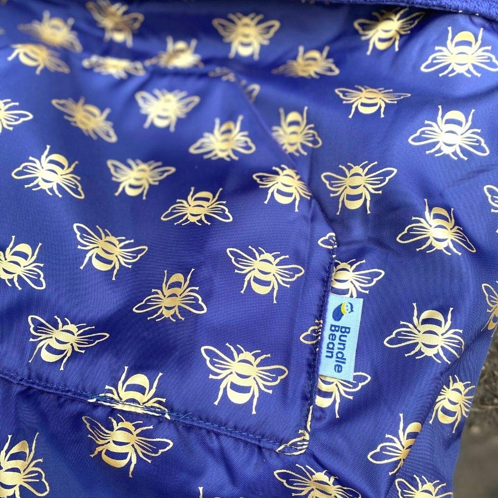 Funda para silla de ruedas con forro polar para personas de talla grande y más alta, 100 % impermeable, para sillas de ruedas, fácil de instalar (abejas doradas)