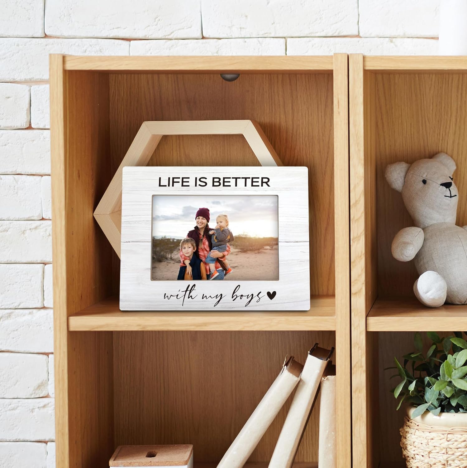 Life Is Better with My Boys Picture Frames 8x10, Mom of Boys Photo Frame, Boy Mom Gifts for Momfrom Son, Gifts for Sons fromMom, Mother and SonPicture Frame for Tabletop Wall - Image 5