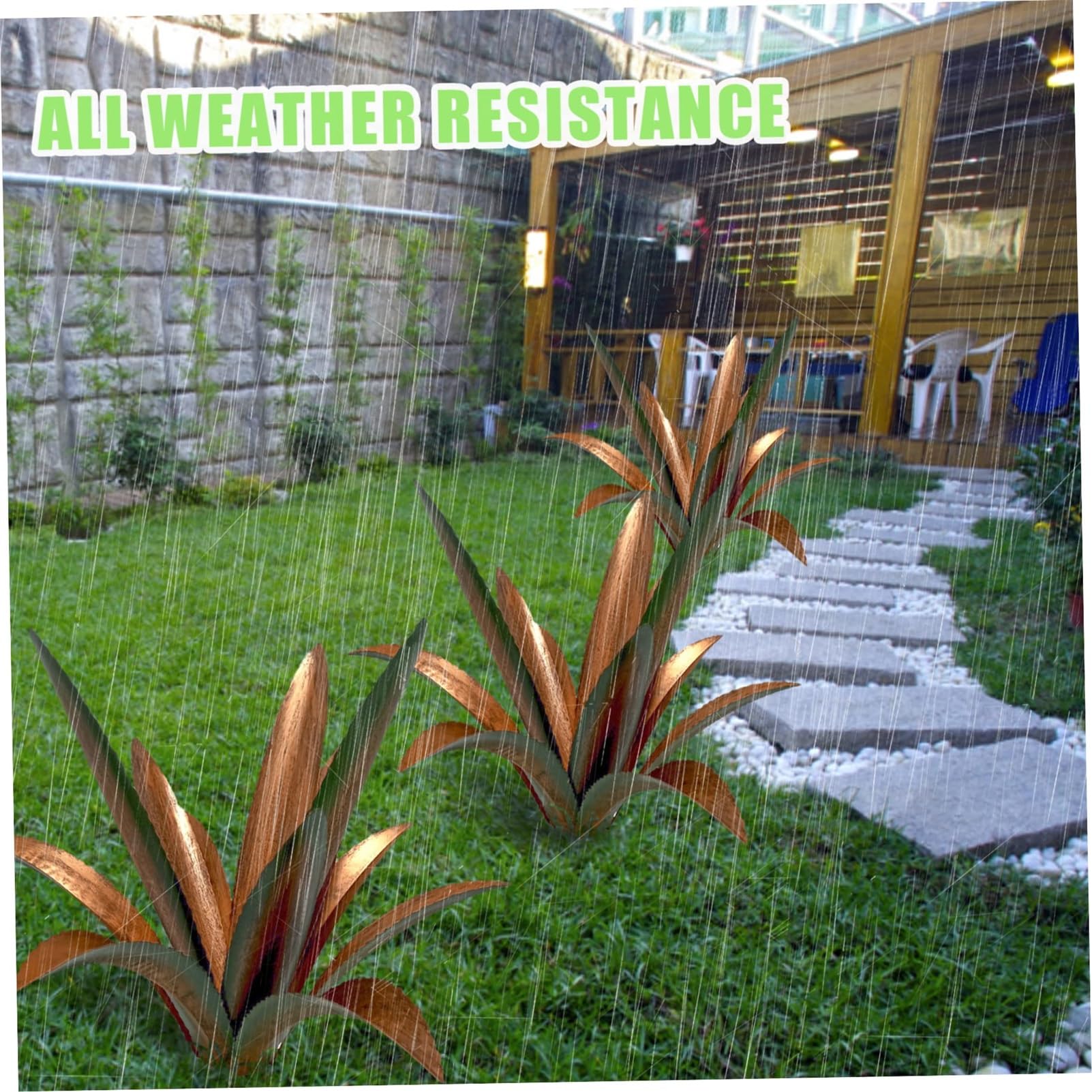Statue per esterniTequila Scultura Rustica Pianta di Agave Ornamento da Giardino in Metallo Arte di Agave da Giardino per Decorazioni per Prati da Giardino 13,78 Pollici,Green