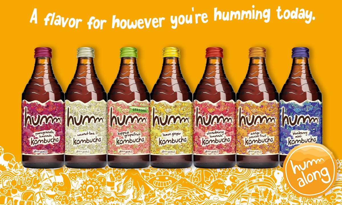 Humm Kombucha, Strawberry Lemonade, 14 fl oz