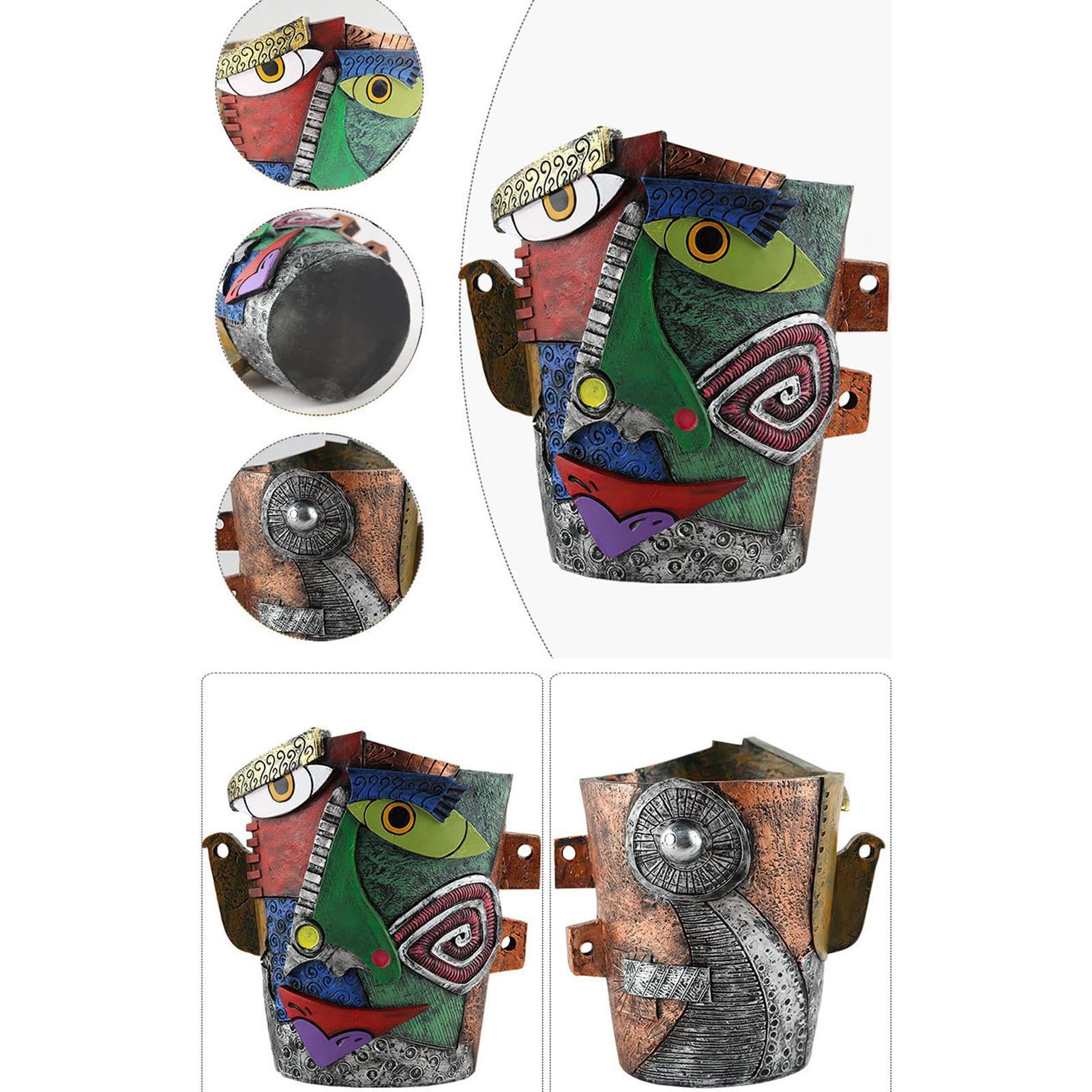 EIIORPO Boom gezicht plantenbak, oude man boom gezicht tuinpotten hars boom gezicht decor bloempotten sappige plant pot voor buiten binnen grappige tuin kunst tuin decoraties creatief cadeau. (B