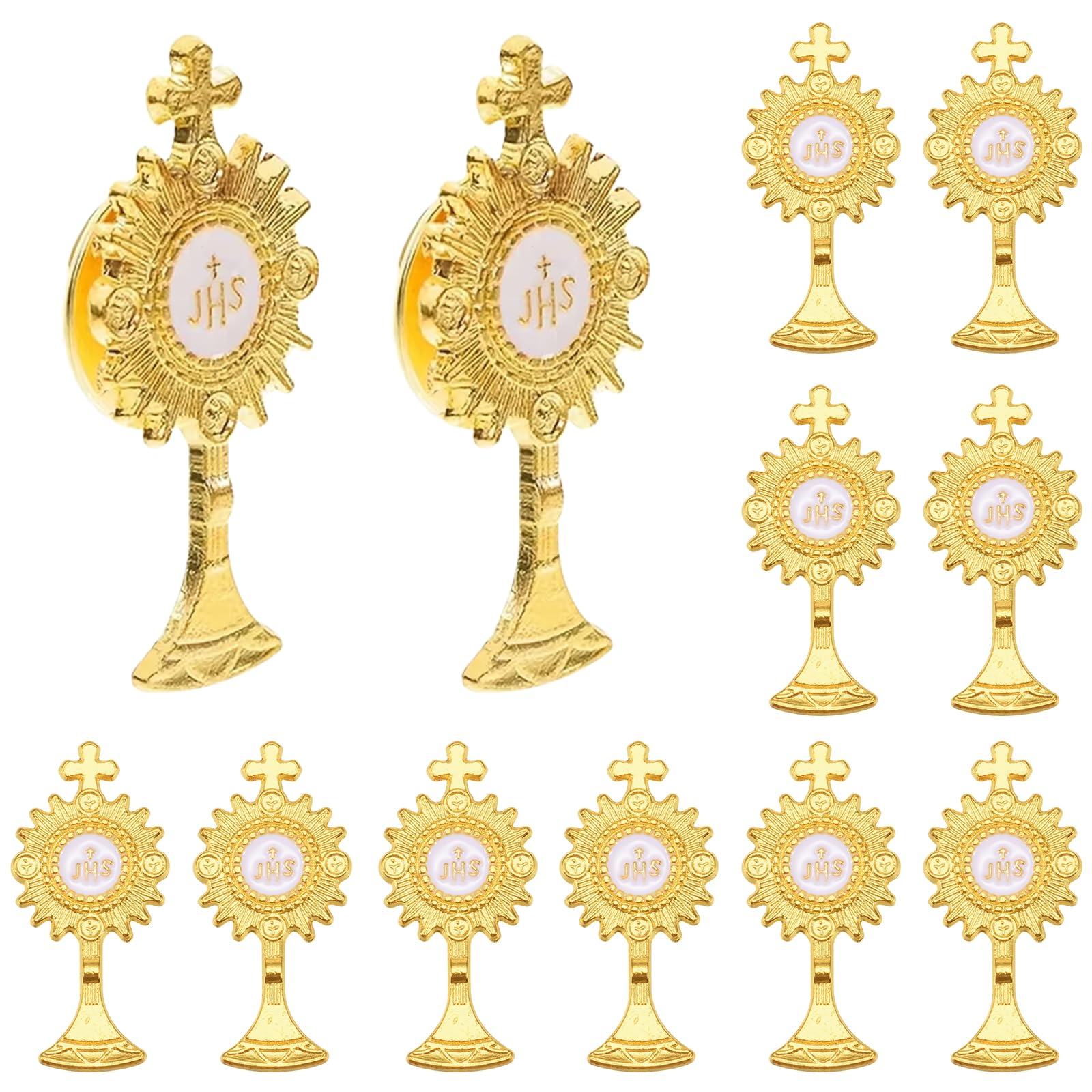 12Pcs Alloy Catholic Holy Light Brooches Used For The First Communion Lightweight Religious Clothing Pins Suitable for Meaningful Souvenirs For Both Men And Women