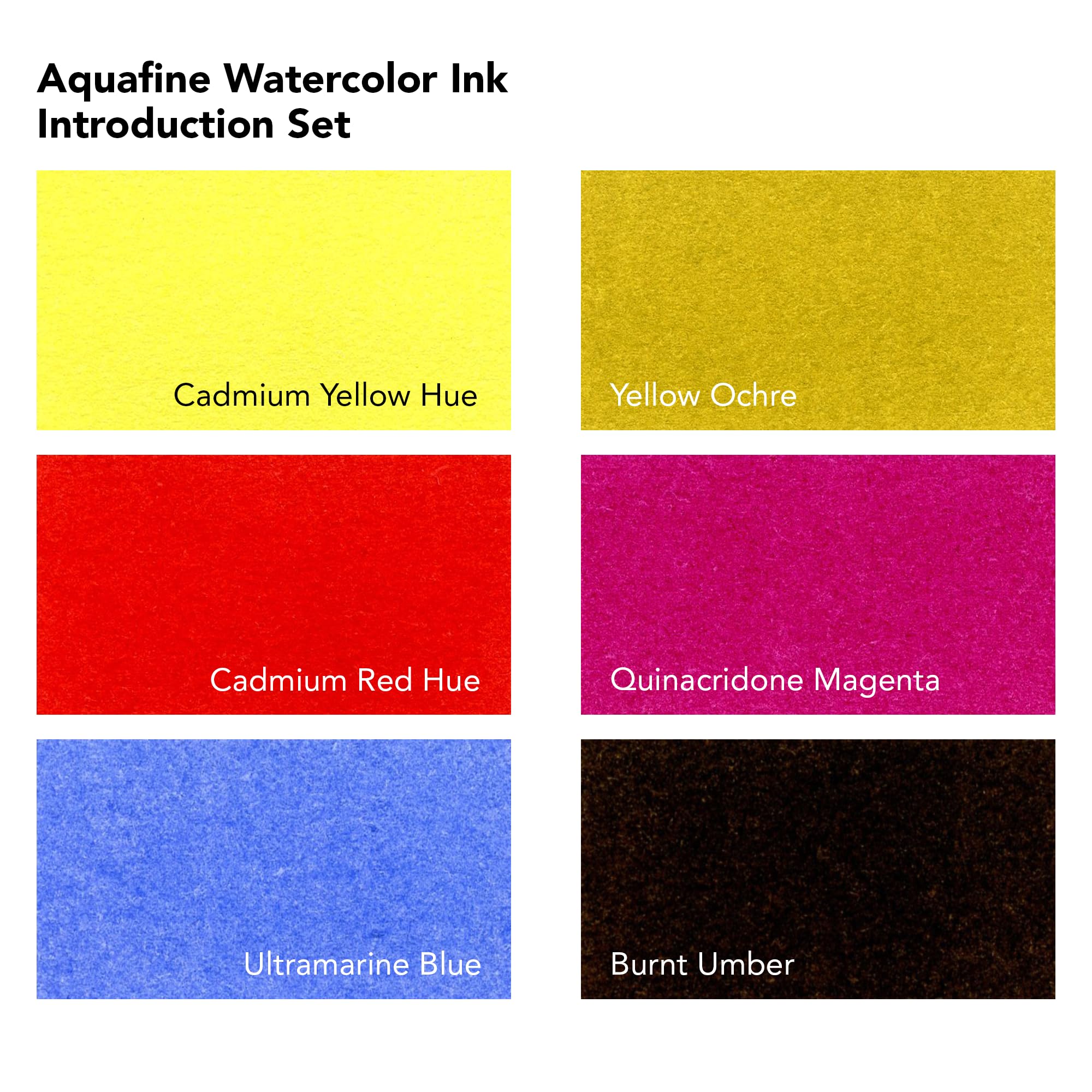 Daler-Rowney Aquafine Watercolor Ink 6-Color Intro Set with Marker - Versatile Liquid Watercolor Ink for Artists and Students - Use with Paint Brushes, Technical Pens, Airbrushes, and Paint Markers