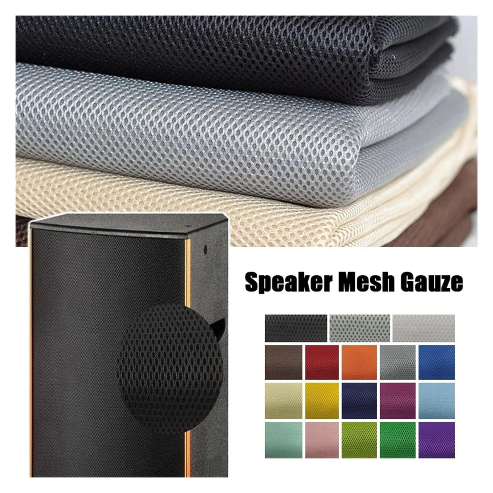 Panno antipolvere per griglia degli altoparlanti, 50 x 140 cm, tessuto a rete antipolvere per cassa audio (2)
