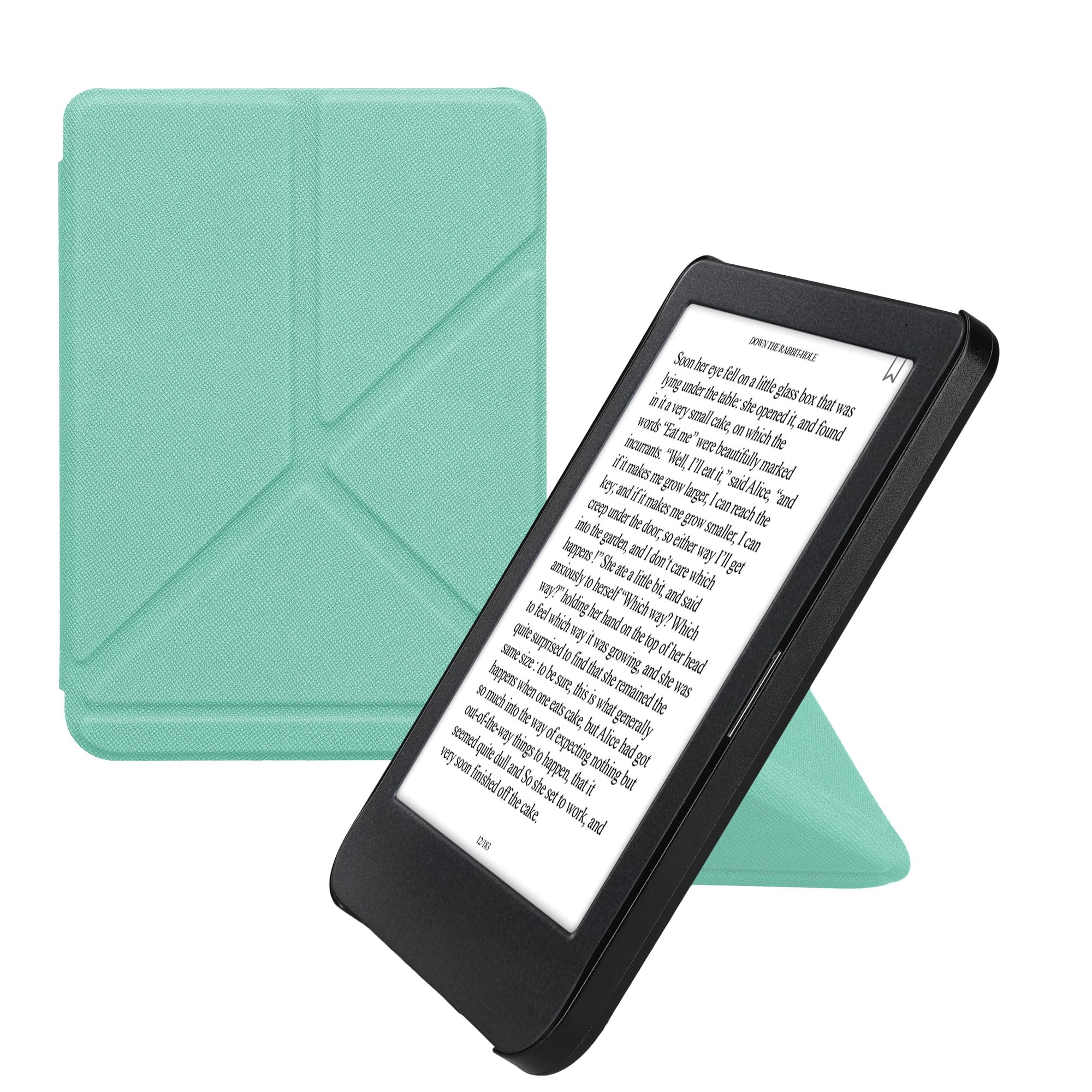 kwmobile Custodia Pieghevole Compatibile con Kobo Clara BW/Colour Cover - Cover Magnetica Pelle PU eReader con Stand - menta