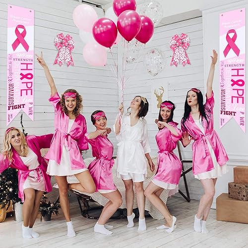 Miniatura 3 de 2 lazos de concientización sobre el cáncer de mama para corona, lazos de corona de animación para concientización sobre el cáncer de mama, lazos