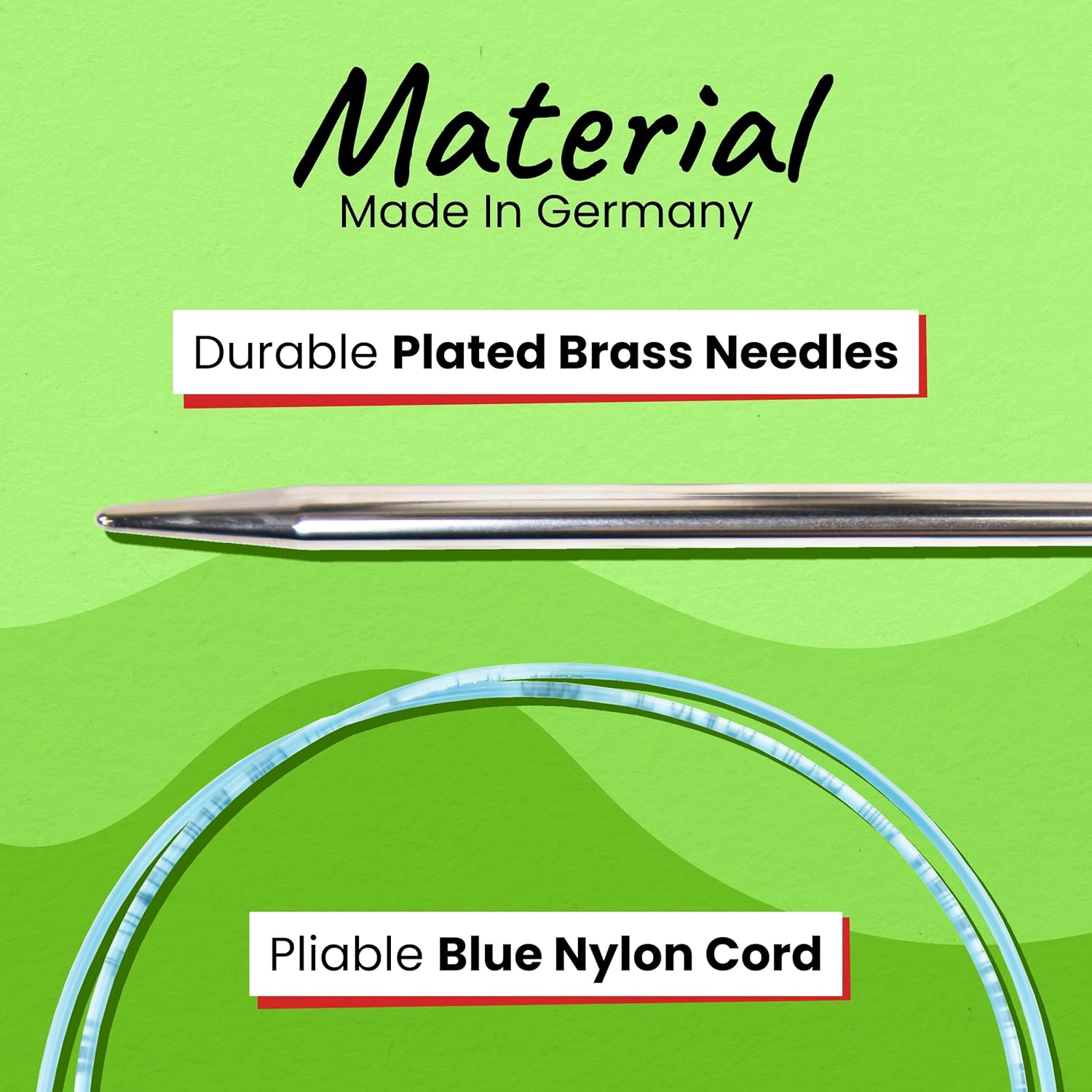 skacel by addi Circular Knitting Needles, 24 Inch (60 cm) Turbo Round Plated Brass Knitting Needle Pair with Nylon Cord, 15 mm (US Size 19)