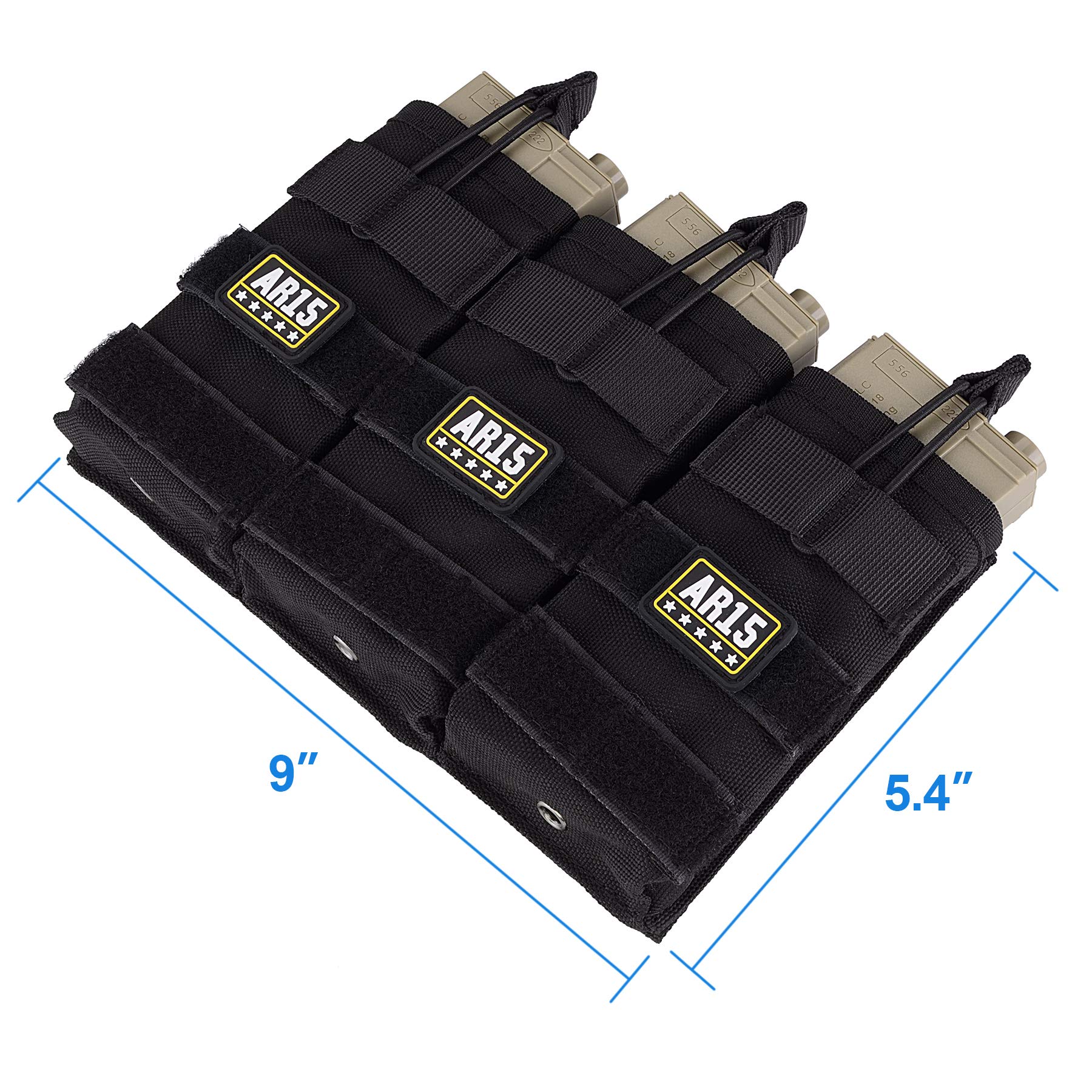 Raiseek Mag Pouch Molle Magazine Pouches for Pistol and Rifle, Triple