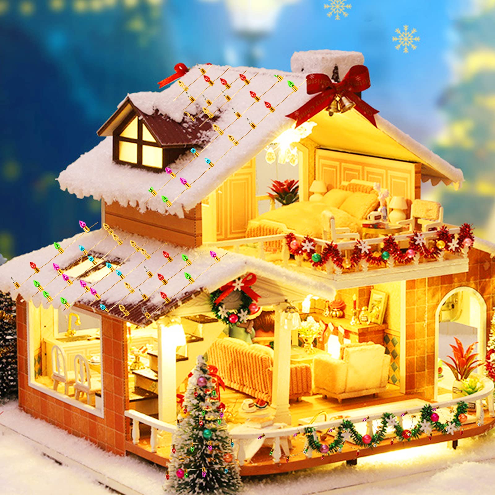 Guirlandes Lumineuses Miniatures LED - Lot De 6 De 0,5 M - Pour Maison De Poupée, Décorations Noël