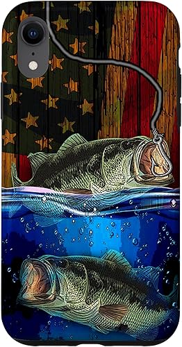 iPhone XR americana Bass pesca bandera americana pescadores caso