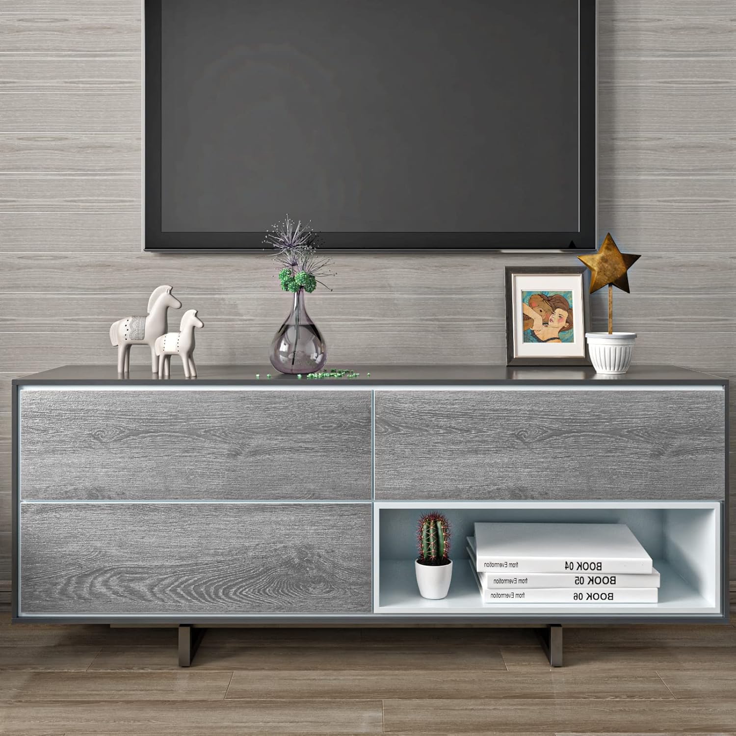 Thick Grey Wood Countertop Contact Paper Peel and Stick Wood Grain Wallpaper Durable Removable Gray Wooden Contact Paper for Kitchen Bathroom Tables Cabinets Office Desk 17.7 x 315 Inches