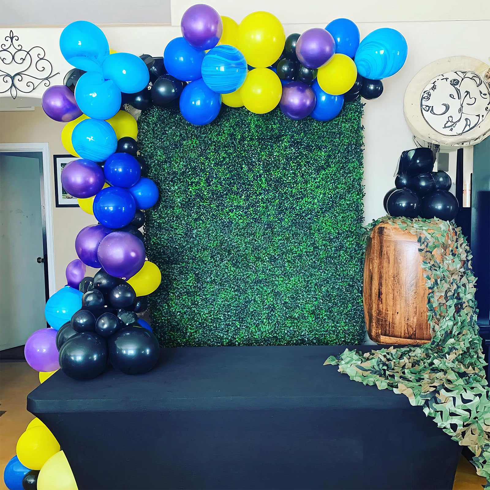 HILAVO Fioletowe niebieskie żółte czarne balony 60 szt. metaliczny fioletowy królewski niebieski czarny żółty gra wideo balon lateksowy balon na imprezę dla dzieci gracza noc urodziny ukończenie
