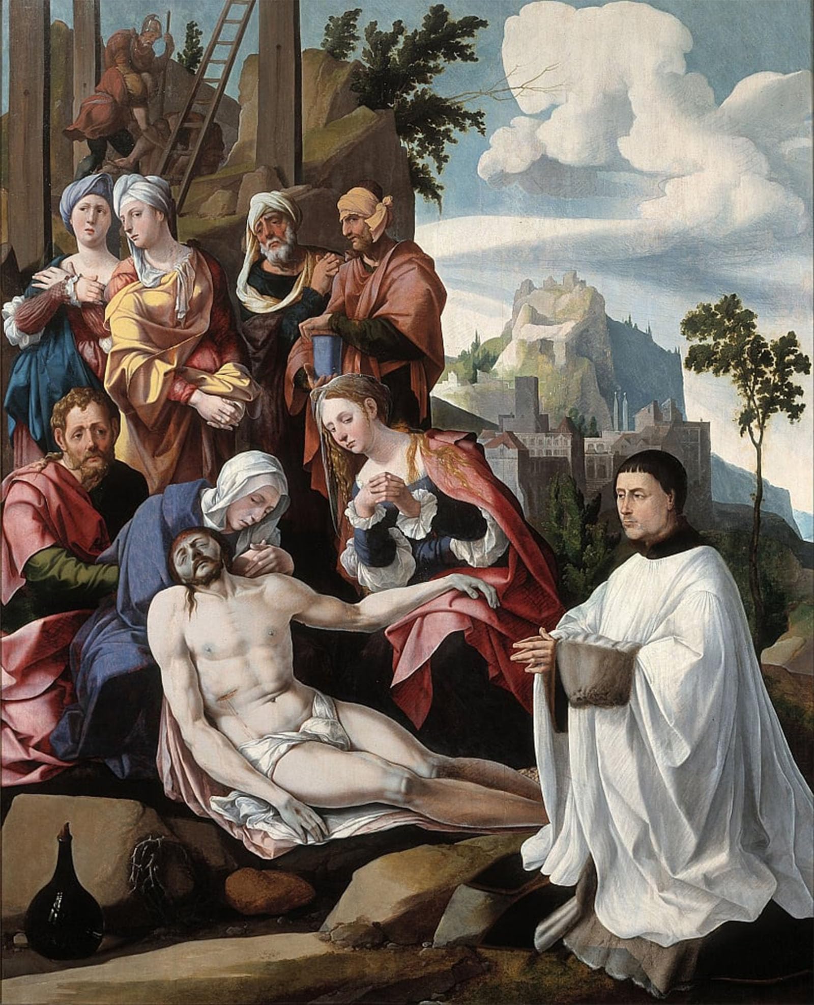 POSTERIIk Famous Print Pop Art Wall Art Graffiti the Lamentation Over Christ with a Donor by Jan Van Scorel Art Prints for Home Decor 60x90cm