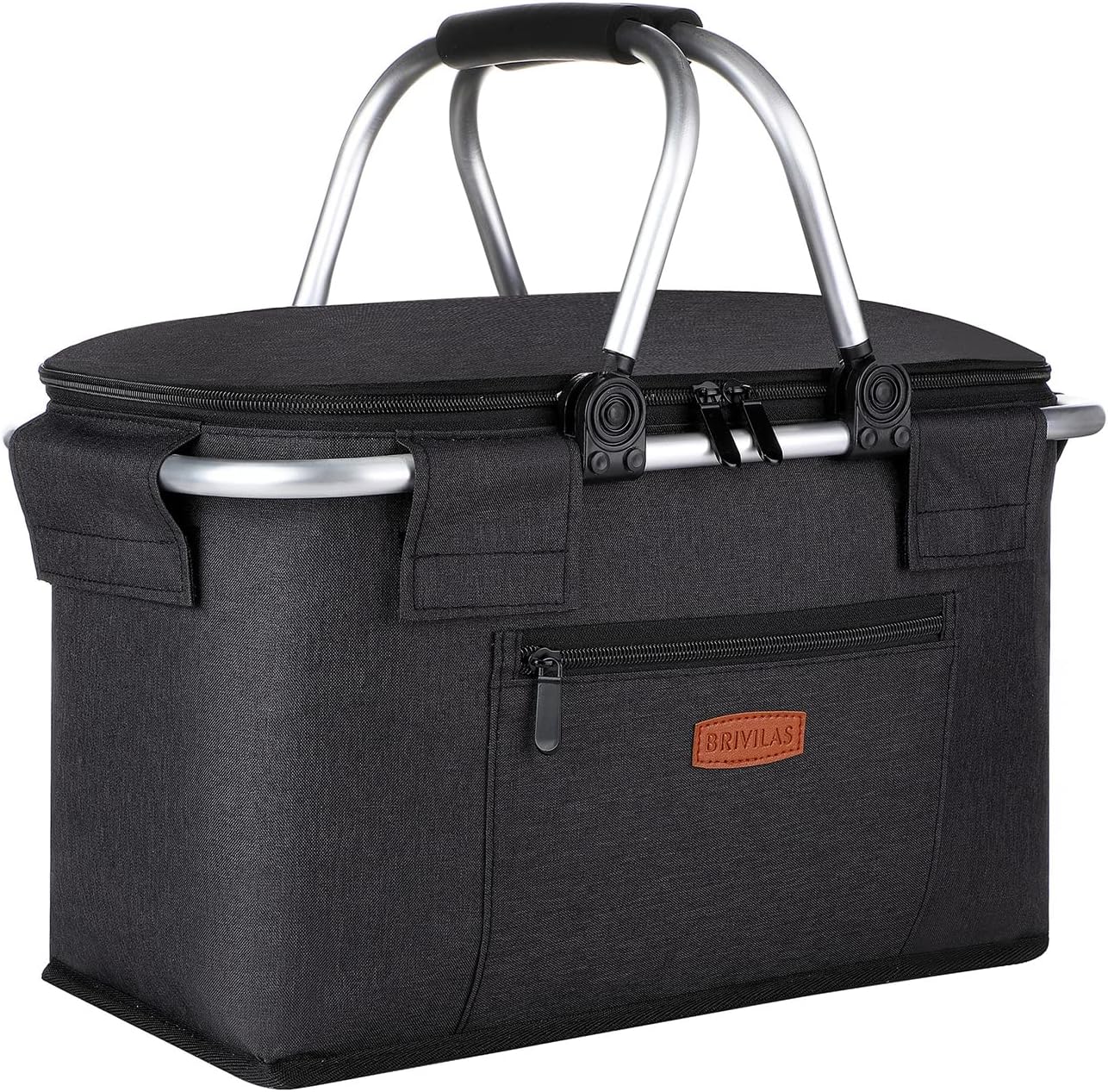 Insulated Folding Picnic Basket Cooler,Picnic Basket with lid 35L Extra