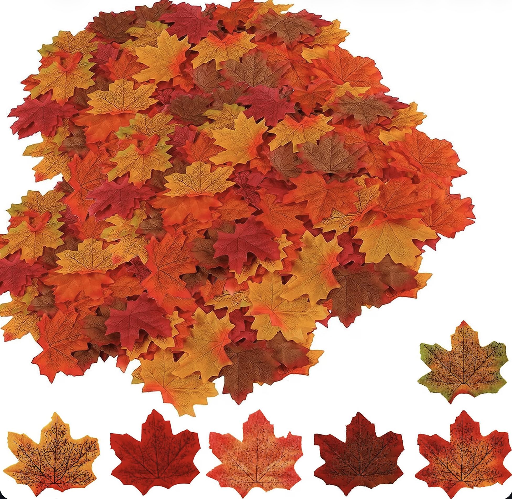 Aisszhao 100Pcs Artificial Maple Leaves