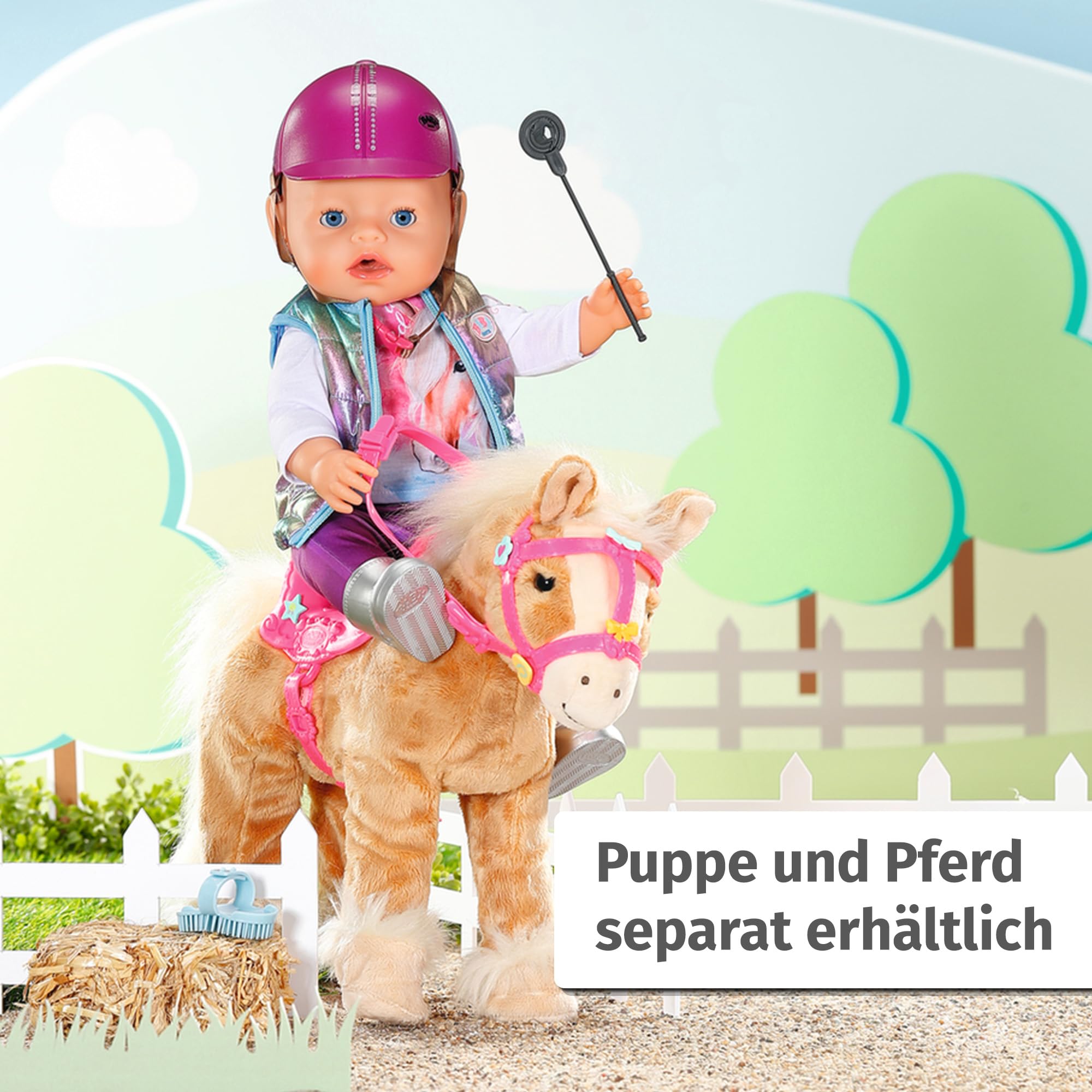 BABY born Deluxe Reiter-Outfit mit Hose, Stiefeln und Helm für 43 cm Puppen, 836194 Zapf Creation