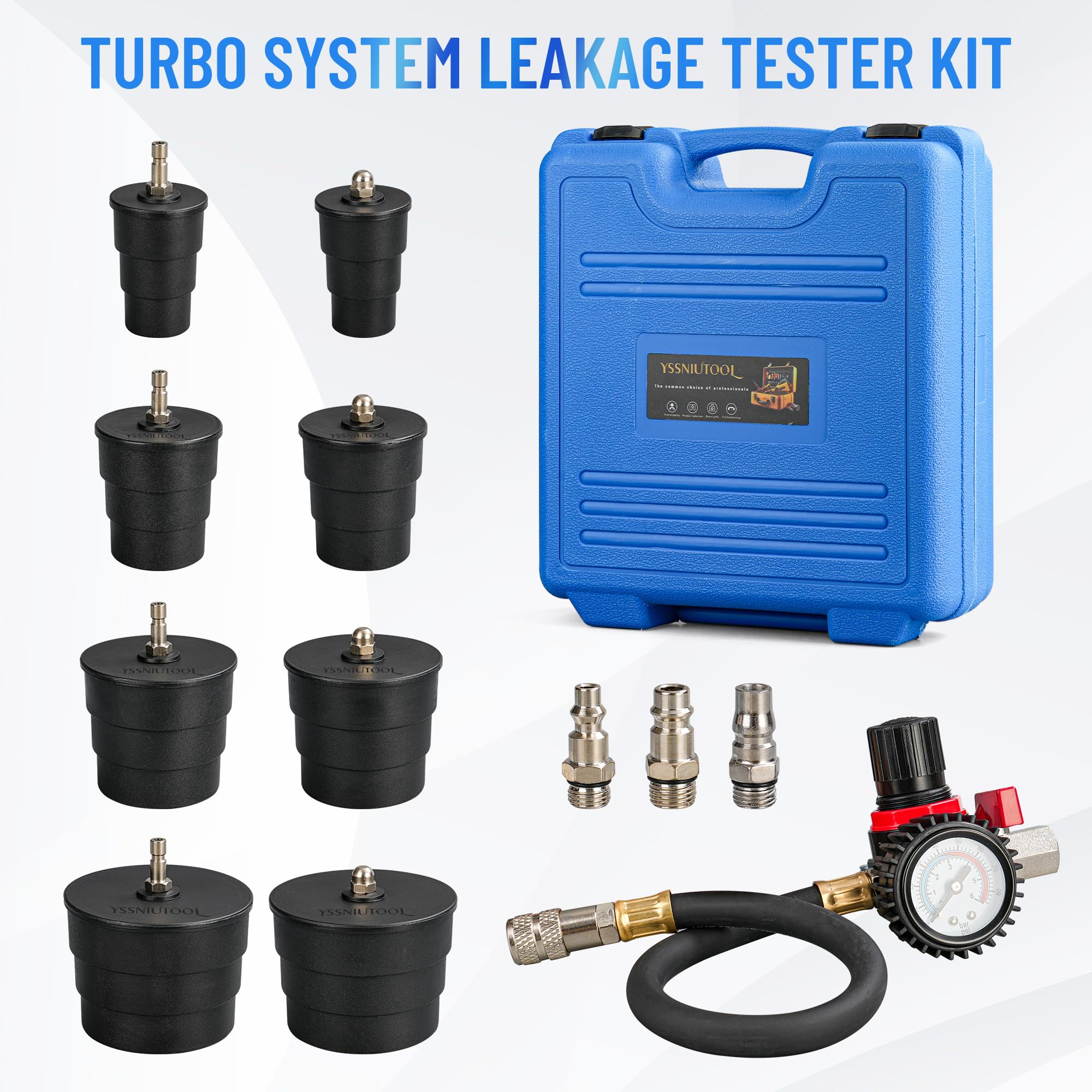 BGS 6933 Turbo systeem lekkage tester set | 13-delig