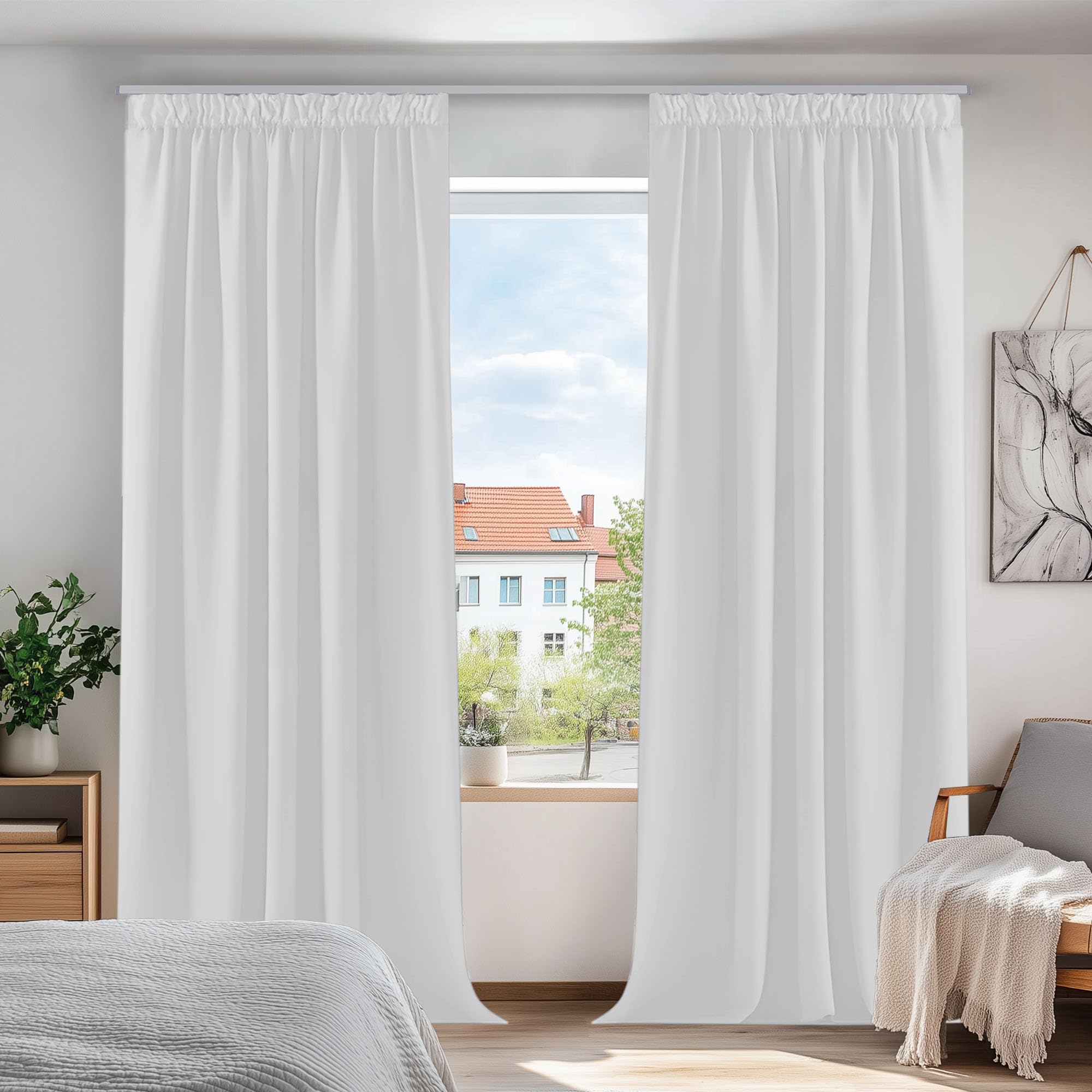 Deconovo Silver Grey Super Soft Blackout Curtains Thermal Insulated Pencil Pleat Room Darkening For Living Room 46 X 90 Inch 1 Pair